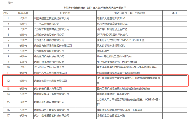 红太阳超大产能双面异质结TCO磁控溅射镀膜成套设备通过湖南省首台（套）重大技术装备认定(图2)